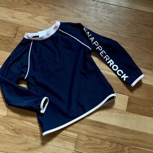 SNAPPERROCK Childs’ Long Sleeve Rashguard Navy/Pink Size 4